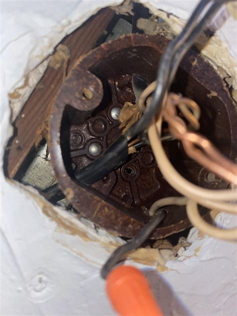 electrical ceiling box loose|removing old ceiling light box.